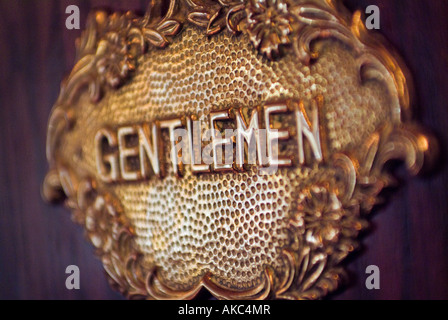 Grübchen Messingplakette mit text Stockfoto