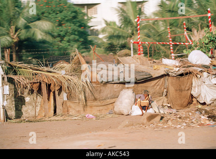 Die Slums am Stadtrand von Mumbai Bombay Indien Stockfoto