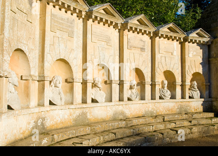 Der Tempel des britischen Worthies, Stowe Landscape Gardens, Buckinghamshire, England Stockfoto