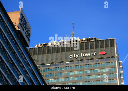 Stadtturm (früher bekannt als das Sunley-Gebäude) oft bezeichnet als Piccadilly Plaza Manchester City centre England uk gb Stockfoto