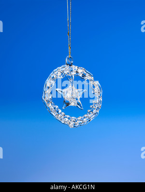 Kristall Kranz Christbaumschmuck an Haken hängen Stockfoto