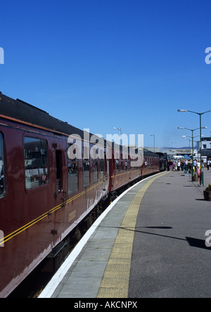 Der Lord Of The Isles Dampfzug auf der Fort William in Mallaig Zeile in Mallaig Station in Schottland, Vereinigtes Königreich Stockfoto