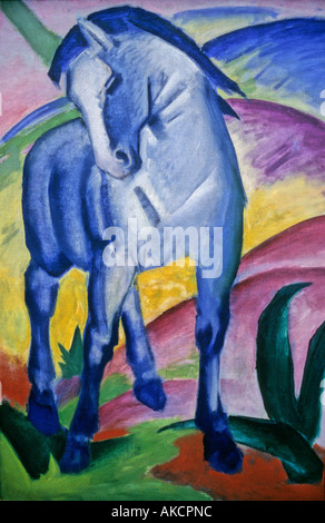 DIE BLAUEN PFERDE (1911) FRANZ MARC (1880-1916) LENBACH MUSEUM MÜNCHEN Stockfoto