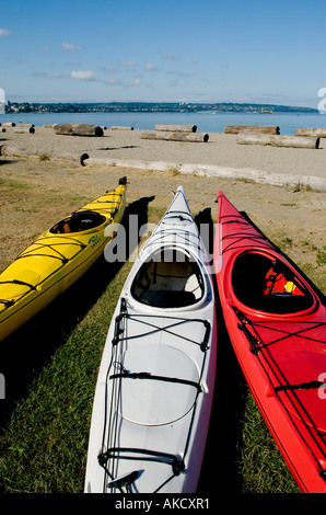 Kajaks English Bay in Vancouver British Columbia Kanada Stockfoto