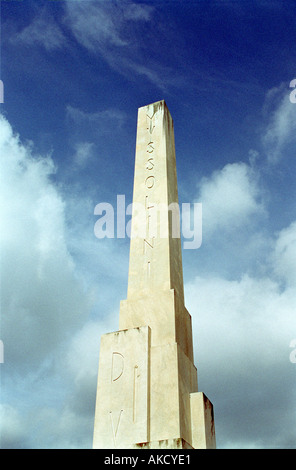 Mussolini-Obelisk-Denkmal an der Foro Italico in Rom Stockfoto