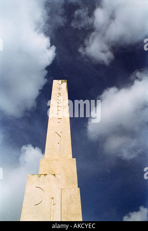 Mussolini-Obelisk-Denkmal an der Foro Italico in Rom Stockfoto