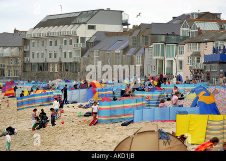 St Ives Ateliers am Porthmeor Beach in Cornwall Stockfoto