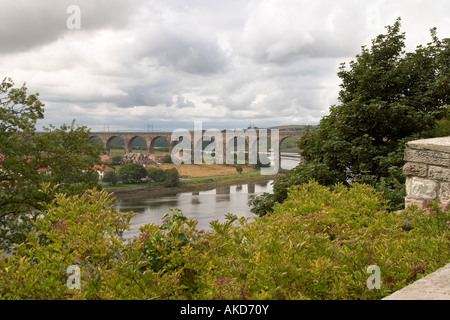 Königliche Grenze Eisenbahnbrücke Berwick Northumberland Stockfoto