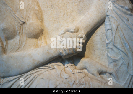 Attic funerary Stele mit Abschiedsszene Archäologisches Museum Istanbul-Türkei Stockfoto