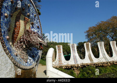 Parc Güell in Barcelona, Spanien. Stockfoto