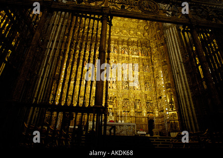 Spanien Andalusien Sevilla Kathedrale Stück die Hauptkapelle und dem Hauptaltar Stockfoto