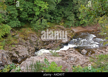 Soldatische Sprung, Killiecrankie Pass in Perthshire, Schottland Stockfoto