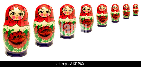 Ein stock Foto aus einer Reihe von russischen Puppen. Stockfoto
