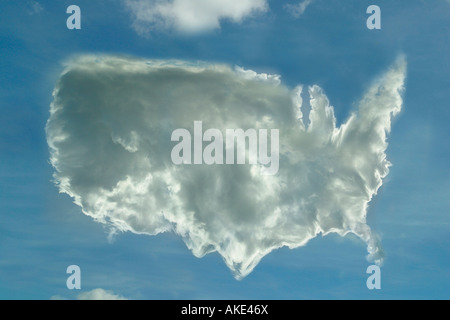 Eine Karte von Amerika aus Wolken gemacht. Stockfoto