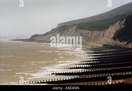 KÜSTENEROSION BIRLING GAP EAST SUSSEX 2007 Stockfoto