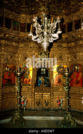 Europa, Griechenland, Lesbos, Männerkloster Limonos, Gestiftet von Ignatios Agallianos, Innenansicht Kirche Stockfoto