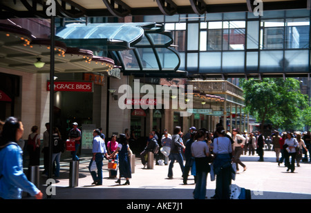 Sydney NSW Australien Stadt Pitt Street Pedestrian Precinct Gnade Brüder Store Shopper Stockfoto