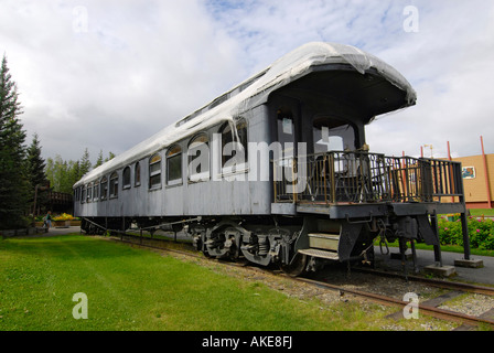 Präsident Warren G Harding Eisenbahn-Waggon im Pionierpark Fairbanks Alaska Alaska Highway ALCAN Al Can U S Vereinigte Staaten Stockfoto