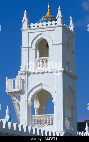 OM, Altstadt von Muscat, Minarett der Moschee "Masjid Al-Zuwawi" in der Altstadt von Muscat, Muscat, Oman Stockfoto