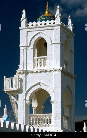 OM, Altstadt von Muscat, Minarett der Moschee "Masjid Al-Zuwawi" in der Altstadt von Muscat, Muscat, Oman Stockfoto