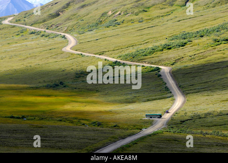 Tour Busse Busse Denali Nationalpark Alaska AK U S USA Exkursion Mt McKinley Konzession Wonder Lake Toklat Entdeckung Stockfoto