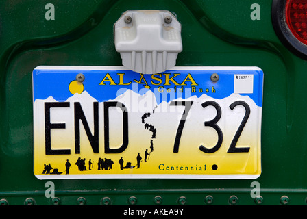 License Plate Tour Bus Busse Busse Denali Nationalpark Alaska AK U S USA Exkursion Mt McKinley Konzession Wunder Lak Stockfoto