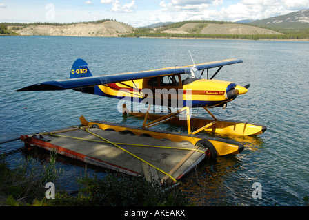 Float Plane Float Plane Pontonflugzeug auf dem Lake Schwatka Whitehorse Yukon Territory Kanada Stockfoto