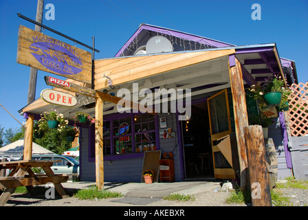 Mountain High Pizza Pie Restaurant in Town von Talkeetna Alaska AK Enttarnung im Norden in der Nähe von Denali Nationalpark Mt McKinley Parks Stockfoto