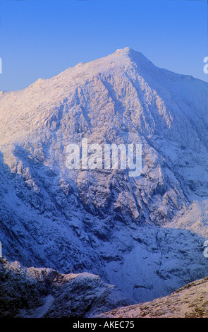 Mount Snowdon Gipfel im Winter Snowdonia National Park North Wales Stockfoto