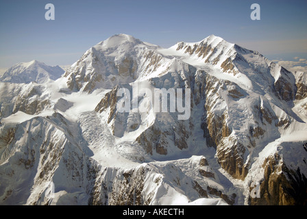 Aerial schneebedeckte Views of Mt McKinley Denali Nationalpark Alaska AK U S USA Berge Gletscher icefields Stockfoto