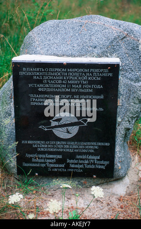 Russland, Kaliningrad (Königsberg), Lesnoje (Sarkau), Denkmal Für Den Ersten Segelflugrekord Durch Ferdinand Schulz am 11. Mai 1 Stockfoto
