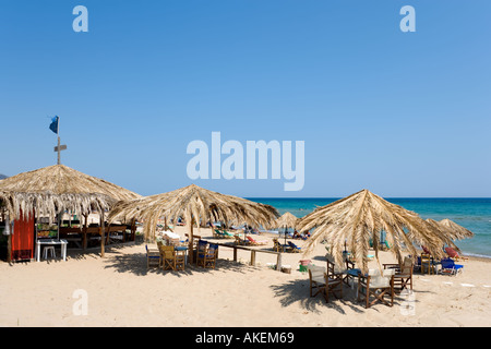 Strand-Bar, Banana Beach, Vasilikos Halbinsel, Süd-Ost-Küste, Zakynthos, Ionische Inseln, Griechenland Stockfoto