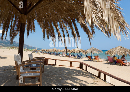 Strand-Bar, Banana Beach, Vasilikos Halbinsel, Süd-Ost-Küste, Zakynthos, Ionische Inseln, Griechenland Stockfoto