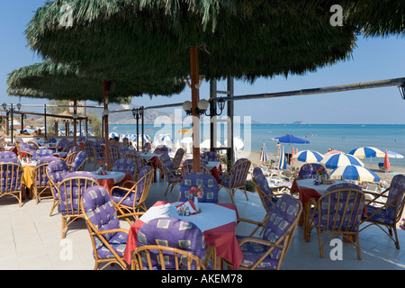 Am Strand Taverne, Laganas, Zakynthos (Zante), Ionische Inseln, Griechenland Stockfoto