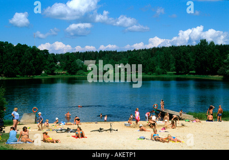 Estland, Törva (Törwa), Strandbad Stockfoto