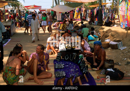 Indien, Goa, Bezirk Bardez, Anjuna, bin Hippie-Flohmarkt Stockfoto