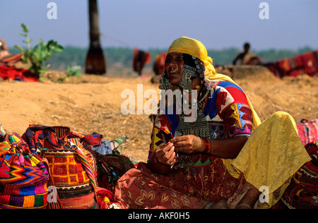 Indien, Goa, Bezirk Bardez, Anjuna, bin Hippie-Flohmarkt Stockfoto