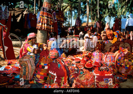 Indien, Goa, Bezirk Bardez, Anjuna, bin Hippie-Flohmarkt Stockfoto