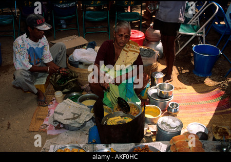 Indien, Goa, Bezirk Bardez, Anjuna, bin Hippie-Flohmarkt Stockfoto