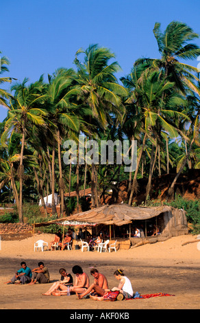 Indien, Goa, District Bardez, Anjuna, Anjuna Strand Stockfoto