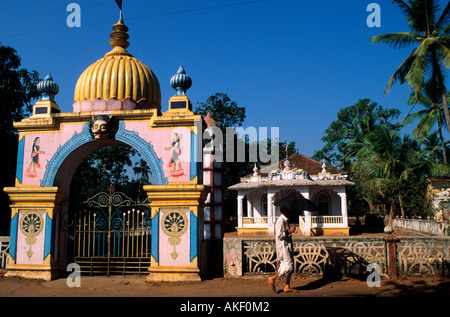 Indien, Goa, Bezirk Bardez, Anjuna, Hindu-Tempel Stockfoto