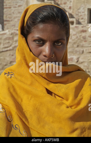 Porträt einer Frau aus Rajasthan in Indien Stockfoto