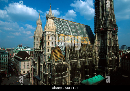 Österreich, Wien i., Blick Vom Haas-Haus Auf Den Stephansdom Stockfoto