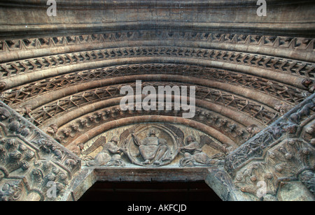 Wien i., Stephansdom, Detail Vom Riesentor (Romanisch, 13. JHK) eine der Westfassade. Stockfoto