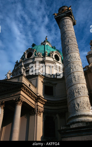 IV. Wien, Karlsplatz, Karlskirche, Gestiftet 1713 Vom Kaiser Karl VI, Stockfoto