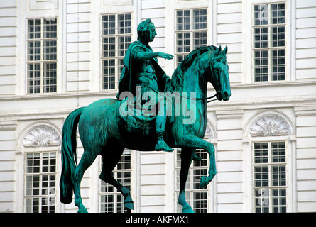 Österreich, Wien 1, Josefsplatz, Reiterdenkmal von Kaiser Josef II., von Franz Otto Zauner aus Dem Jahr 1806 Stockfoto