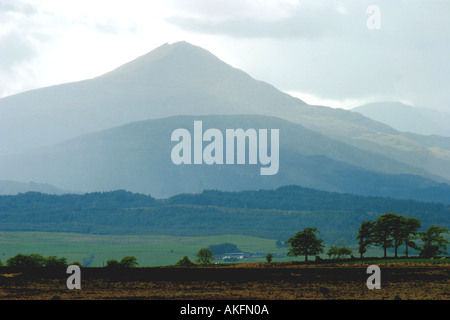 BEN LOMOND UND DIE WECHSELNDEN WETTERLAGEN IM TROSSACHS BEREICH DER ZENTRAL-SCHOTTLAND Stockfoto