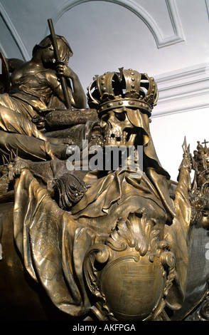 Österreich, Wien, Neuer Markt, Kapuzinergruft, Detail von Sarkophag Kaiser Karls VI Stockfoto