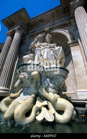 Österreich, Wien 1, Albertinaplatz, Detail Vom Danubiusbrunnen (1869) eine der Albrechtsrampe Stockfoto