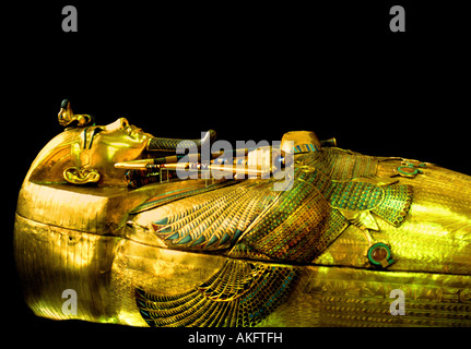 TUTANKHAMENS Goldene Grabbeigaben Tutankhamen Toetanchamon Tutanchamun das Goldene Grabbeigaben ägyptischen Museum Kairo Stockfoto